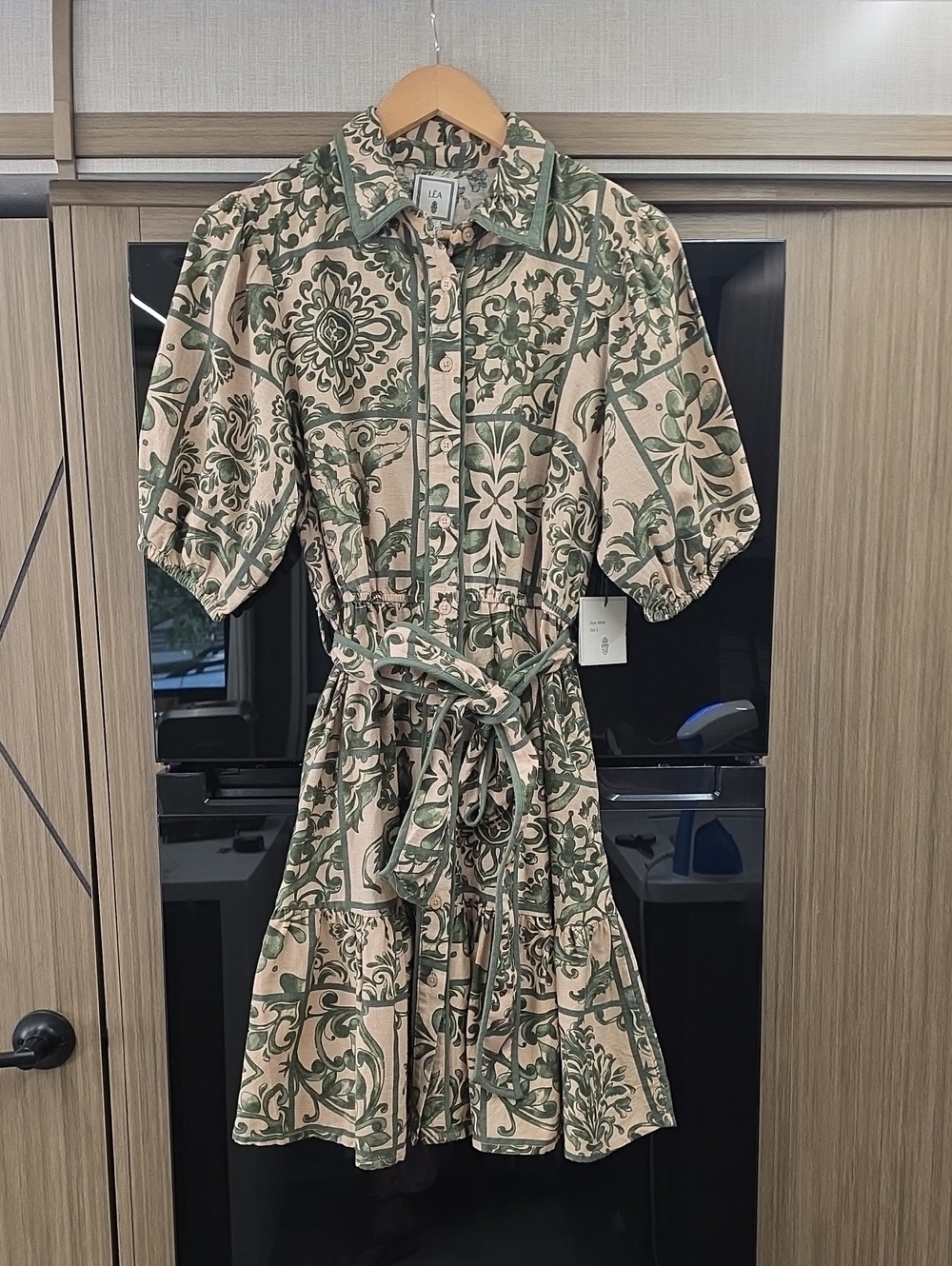 🌱NWT, "LEA" COTTON/LUNEN BLEND, MIDI DRESS" 🌱